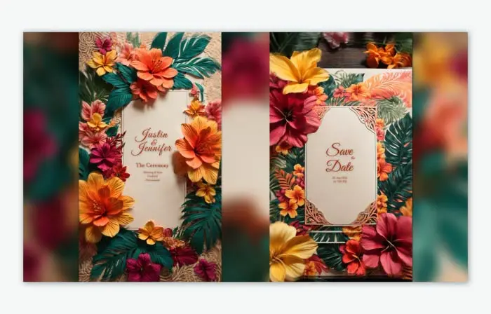 Impressive 3D Floral Design Wedding Invitation Instagram Story Template